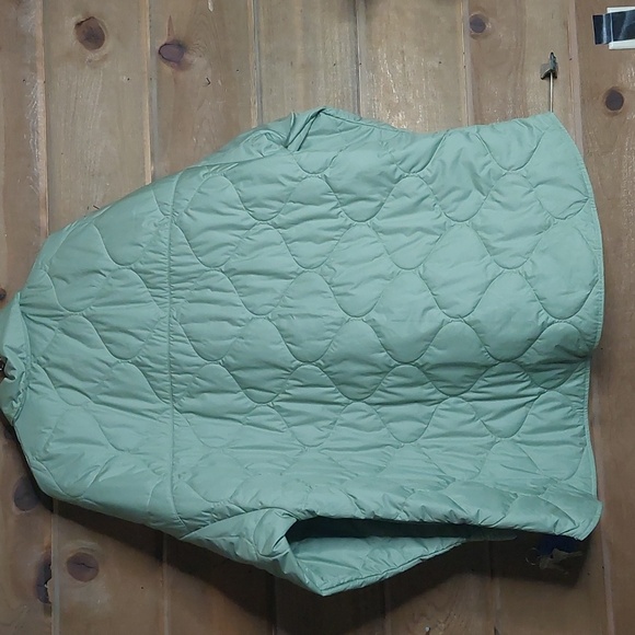 Nike Sportswear Essentials Quilted Trench Coat Jacket Olive Green Womens XL - Picture 3 of 5